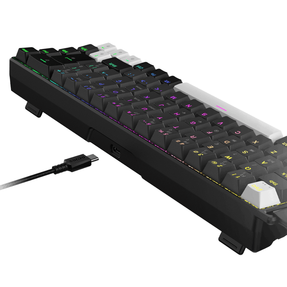 Teclado Gamer Mecanico Magnetico PCYes Gamma Black Vulcan 8000Hz Usb Led Rgb - PMGMBV