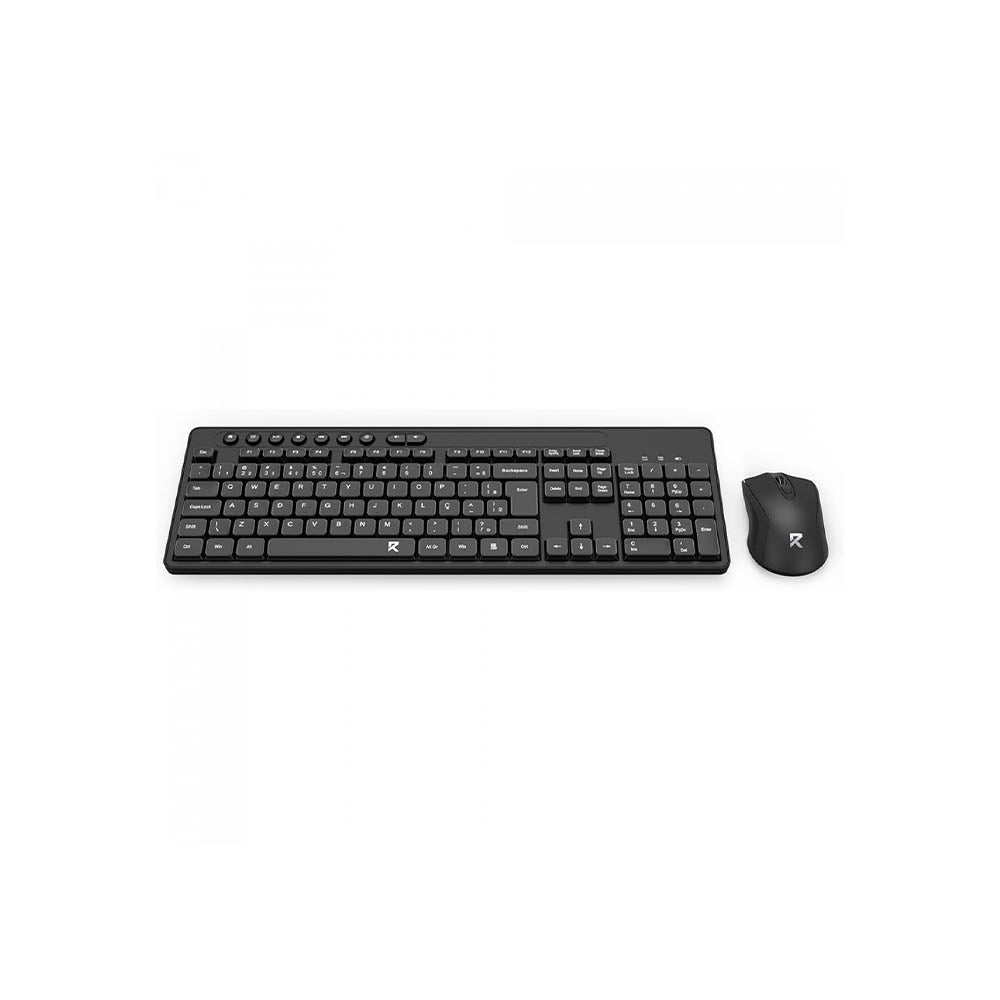 Kit Teclado e Mouse Som Fio Wireless Redragon R Office Preto - BS-7094