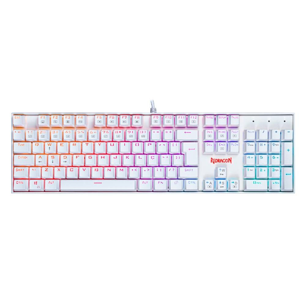Teclado Gamer Mecânico Redragon Mitra RGB Branco - K551W-RGB (PT-BROWN)