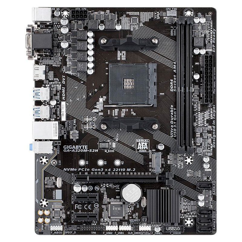Placa Mae AMD Gigabyte GA-A320M-S2H DDR4 Socket AM4