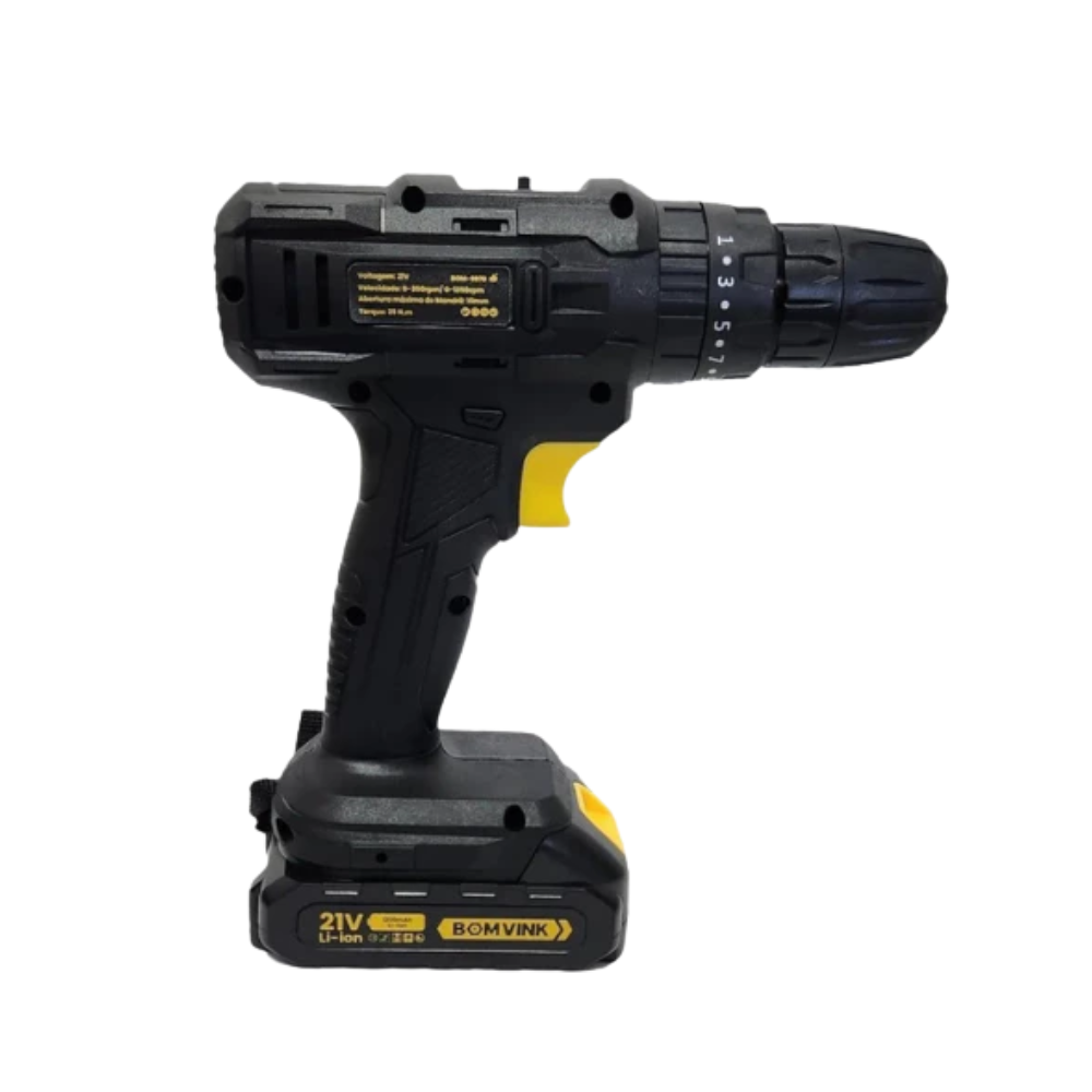 Parafusadeira e Furadeira C/ 2 Baterias Bomvink 21V - BOM-9970