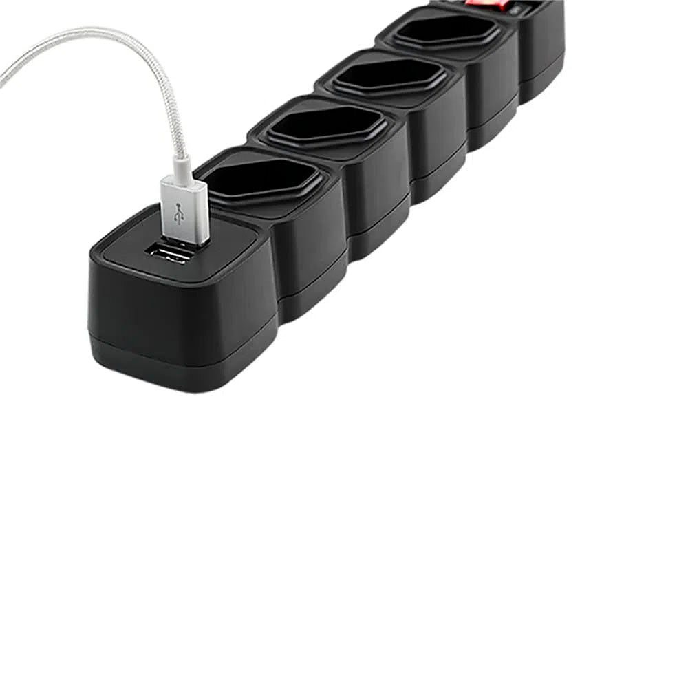 Filtro de Linha 4 Tomadas Intelbras C/ 2 Usb Preto EPE 204 - 4824205