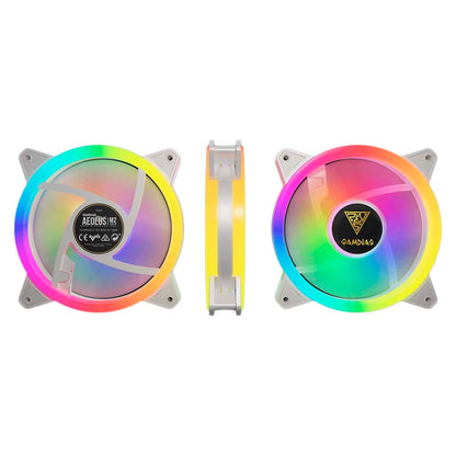 Kit c/ 4 Cooler Fan para Gabinete Gamdias Aeolus RGB 120mm Branco - M2-1204R WH Truedata