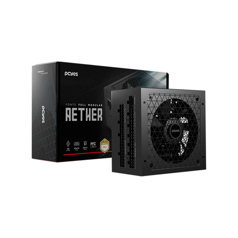 Fonte Real Atx Gamer 750W PCYes Aether Full Modular PFC Ativo Cybenetics Gold - 244626