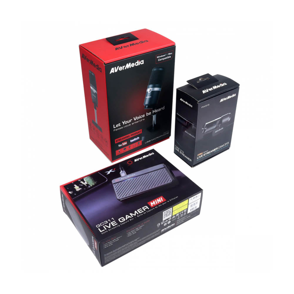 Kit Live Streamer Avermedia - Placa de Captura GC311 + Microfone AM310 + Webcam 1080P - BO311