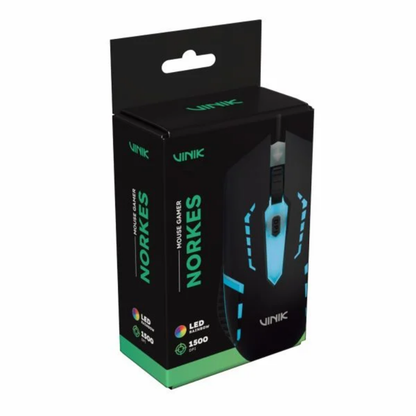 Mouse Gamer Usb Vinik Norkes 1500Dpi Rgb Rainbow 1.5m Preto - MGNKRGB