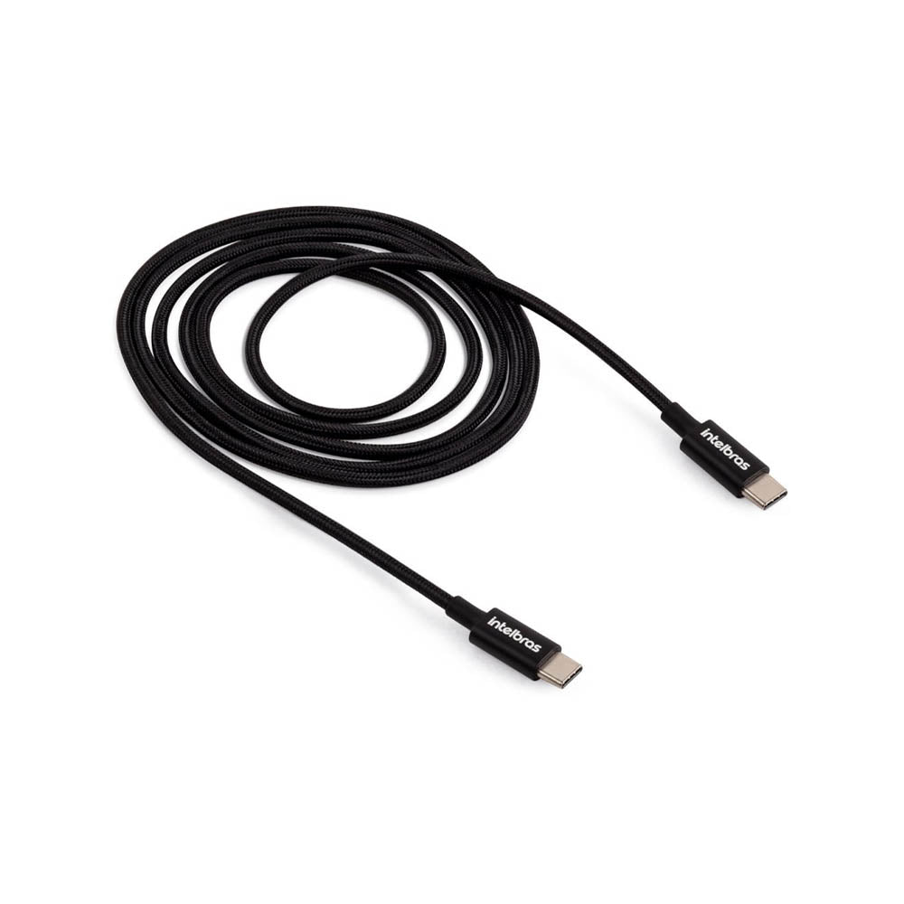 Cabo Usb Tipo C Macho / Macho 1,5mt Intelbras em Nylon Preto 15NP - 4830080