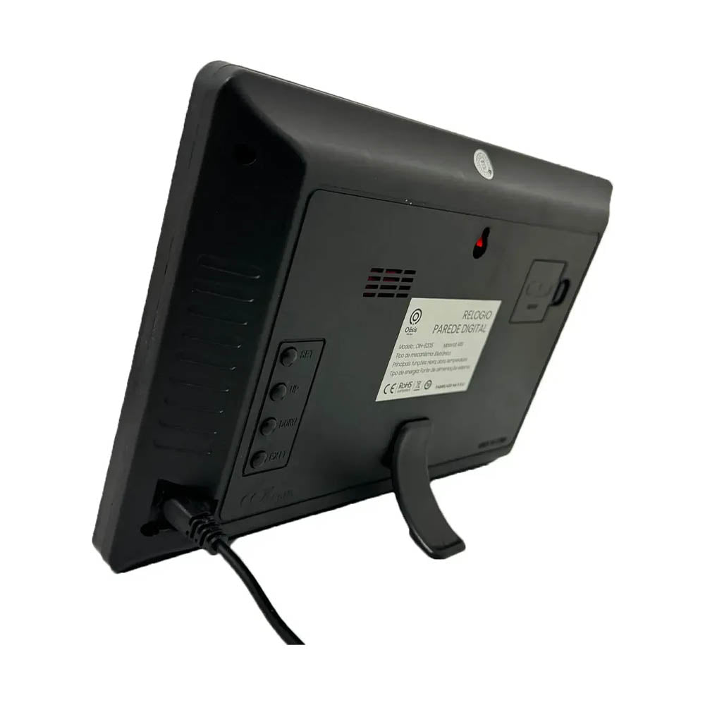 Relogio De Parede e Mesa 30cm Led Digital Hora Calendário Temperatura  Oasis - OIH-6205