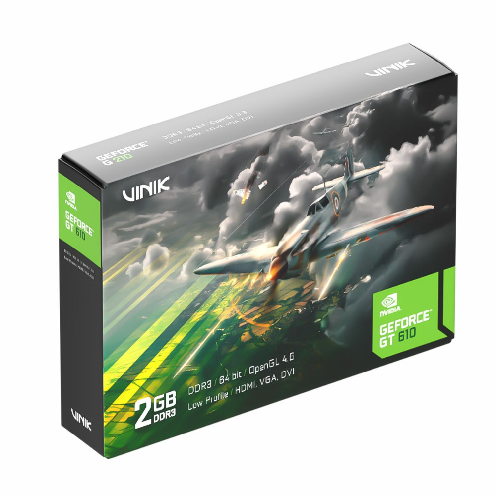 Placa De Video 2Gb GT 610 Gddr3 Vinik Nvidia Geforce 64bits Low Profile Hdmi Dvi Vga - GPUVK6102GBLP