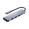 Hub Adaptador USB-C Fortrek Com 5 Portas 3x USB-A 1x HDMI 1x USB-C Preto - 85971