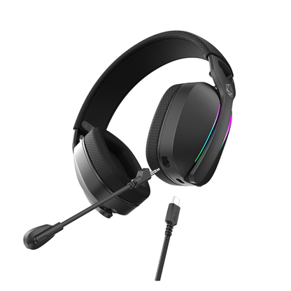 Headset Gamer PCYes Nowy Black Vulcan Usb Surround Rgb C/ Mic Destacável Preto - HGNW40BV