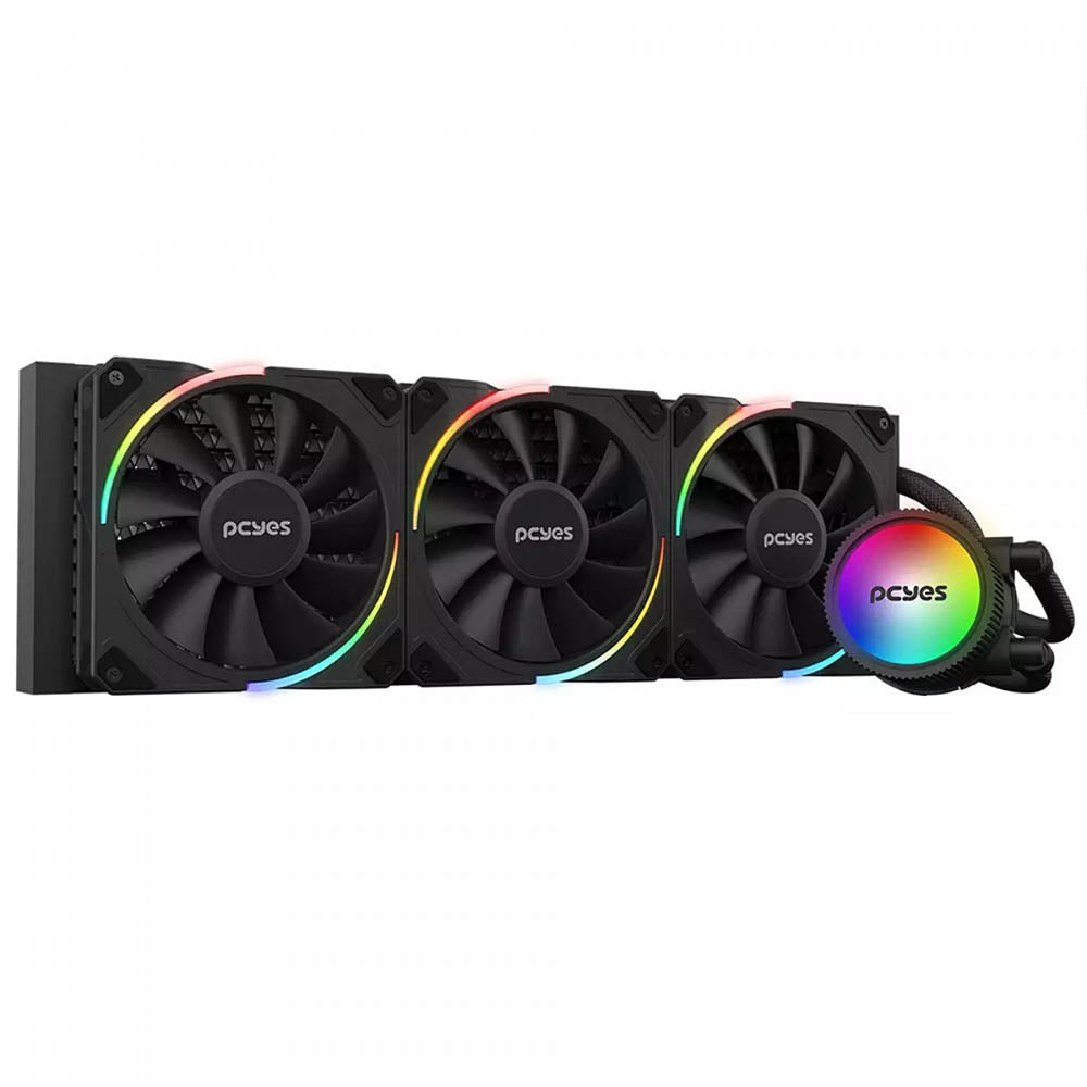 Water Cooler PCYes Sangue Frio 3 Triple Fan 360mm ARGB TDP 350W (Intel/AMD) Preto - ARGBSF3360BR Truedata