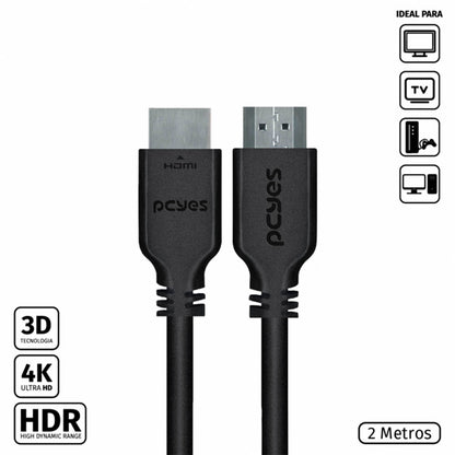 Cabo Hdmi 2mt 4k PCYes - PHM20-2