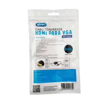 Adaptador Conversor Hdmi Macho Para Vga Fêmea Knup - KP-3468