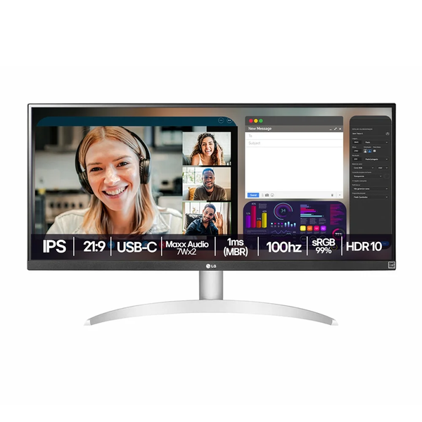Monitor Led 29" LG UltraWide IPS Full HD 75Hz HDR10 Hdmi Displayport Prata - 29WK600-W