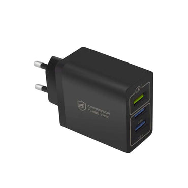 Carregador De Parede GShield Triplo USB Turbo 18W Preto S/ Cabo - NFQRZ4M4Y-IP