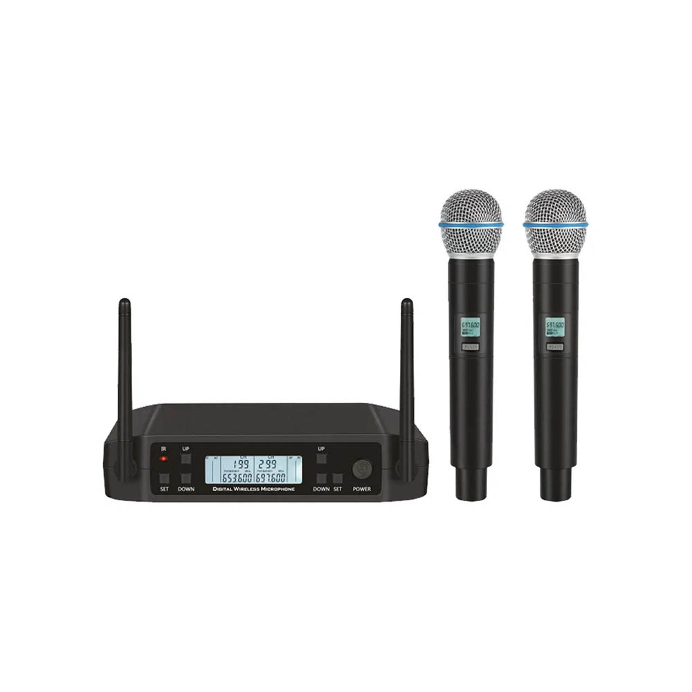 Microfone Sem Fio Profissional  Uhf Dinamico Onistek Canal Duplo - MC810