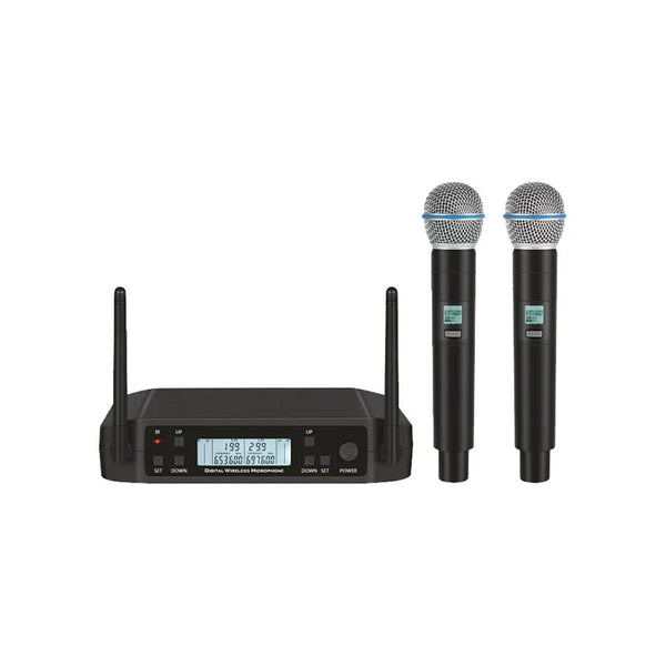 Microfone Sem Fio Profissional  Uhf Dinamico Onistek Canal Duplo - MC810