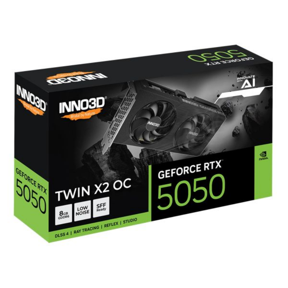 Placa De Video 8Gb RTX 5050 Gddr6 Inno3d Nvidia Geforce Twin X2 128bits 3x Displayport 1x Hdmi - N50502-08D6-174071N