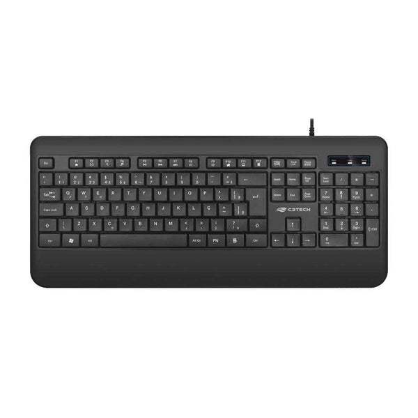 Teclado Usb Multimidia Usb C3Tech Abnt2 Preto - KB-M100Bk