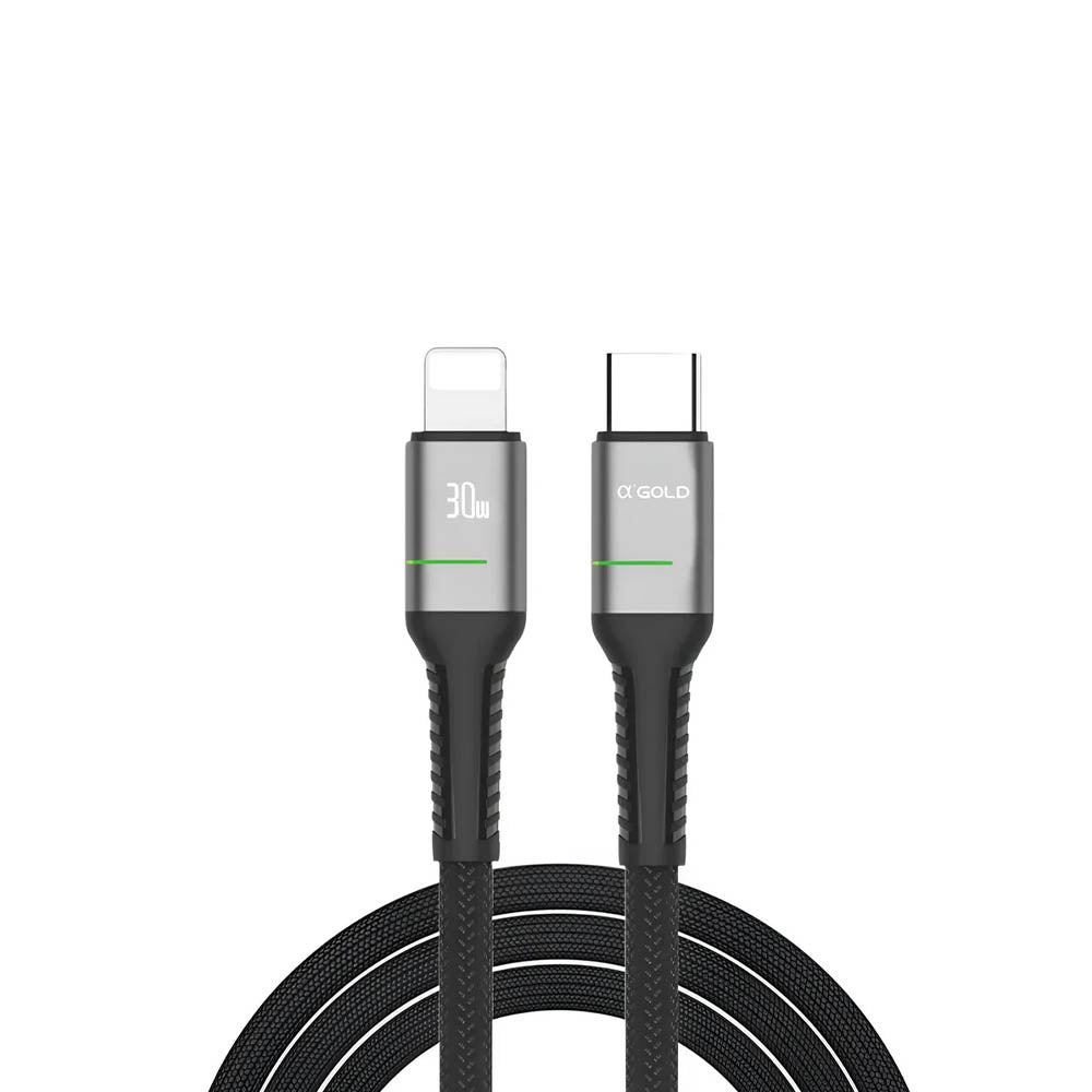 Cabo de Dados Tipo C P/ Lightning 1m aGold Turbo PD 30W - CB18