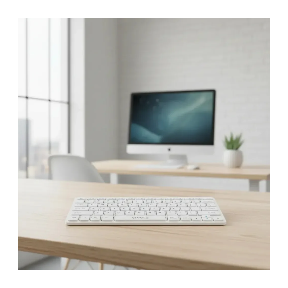 Teclado Sem Fio aGold Conexão BT Branco - TCD-05