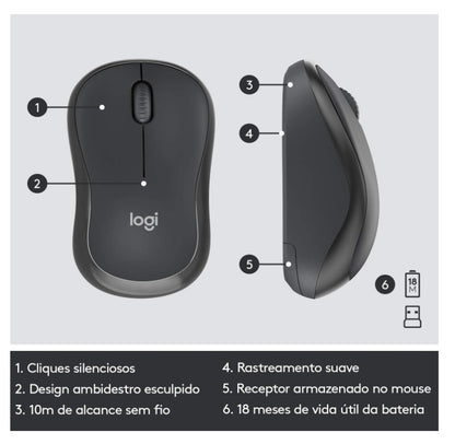 Kit Teclado E Mouse Sem Fio Logitech Mk295 Silent - 920-009793