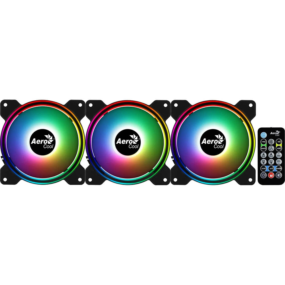 Kit 3 Coolers Fan para Gabinete Saturn 12 Pro ARGB C/ Controladora e Controle Remoto Aerocool - 73853 Truedata
