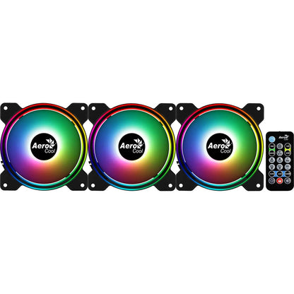 Kit 3 Coolers Fan para Gabinete Saturn 12 Pro ARGB C/ Controladora e Controle Remoto Aerocool - 73853 Truedata