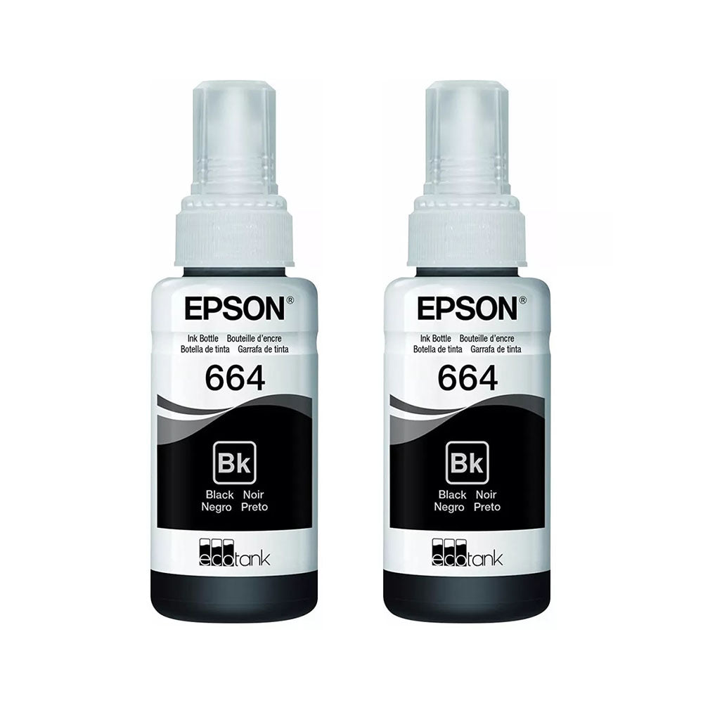 Kit Refil De Tinta C/2 Epson T664120-2P 2x70ml - Preto - P/ L110 L120 L200 L395 L1300