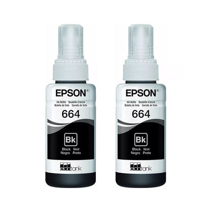 Kit Refil De Tinta C/2 Epson T664120-2P 2x70ml - Preto - P/ L110 L120 L200 L395 L1300 Truedata