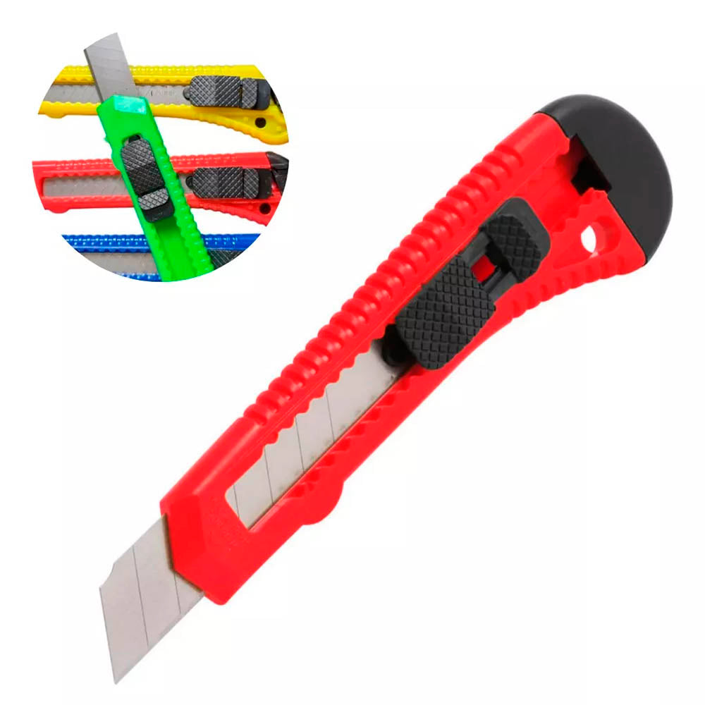 Estilete Simples Médio em Plastico - LXB-12PC