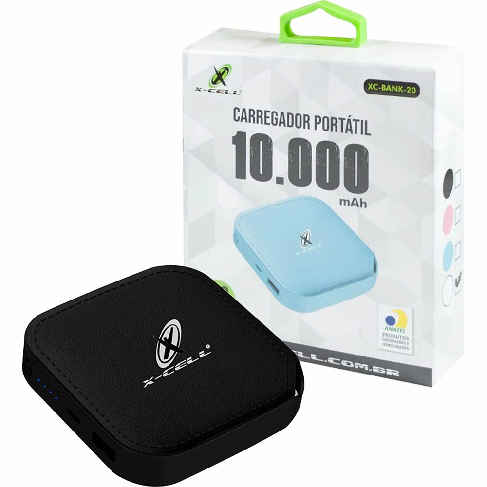 Carregador Portátil 10000mAh Xcell Power Bank XC-Bank-20 Flex