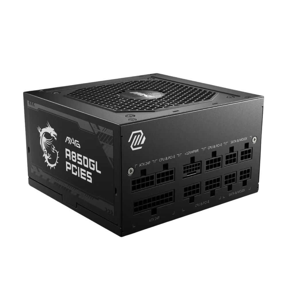 Fonte Real Modular Atx 850W MSI Mag A850GL 80 Plus Gold Preta - 306-7ZP8A39-CE0