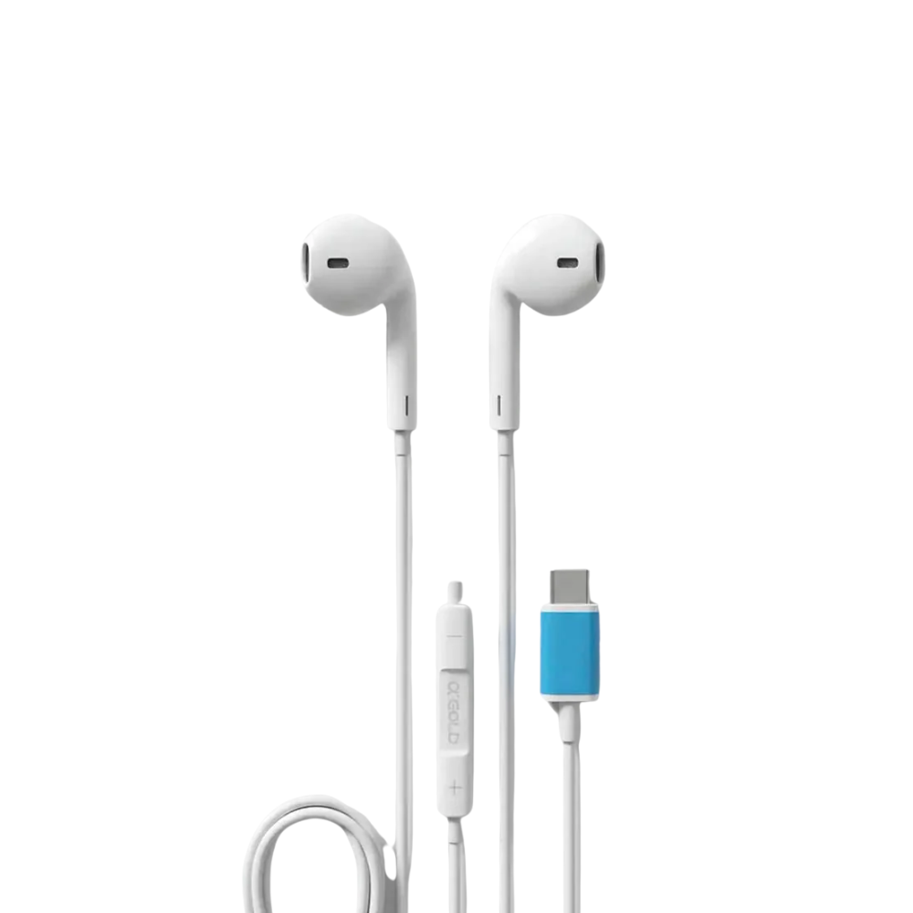 Fone De Ouvido Intra-Auricular Com Fio Tipo C aGOLD Branco  FN-A75L