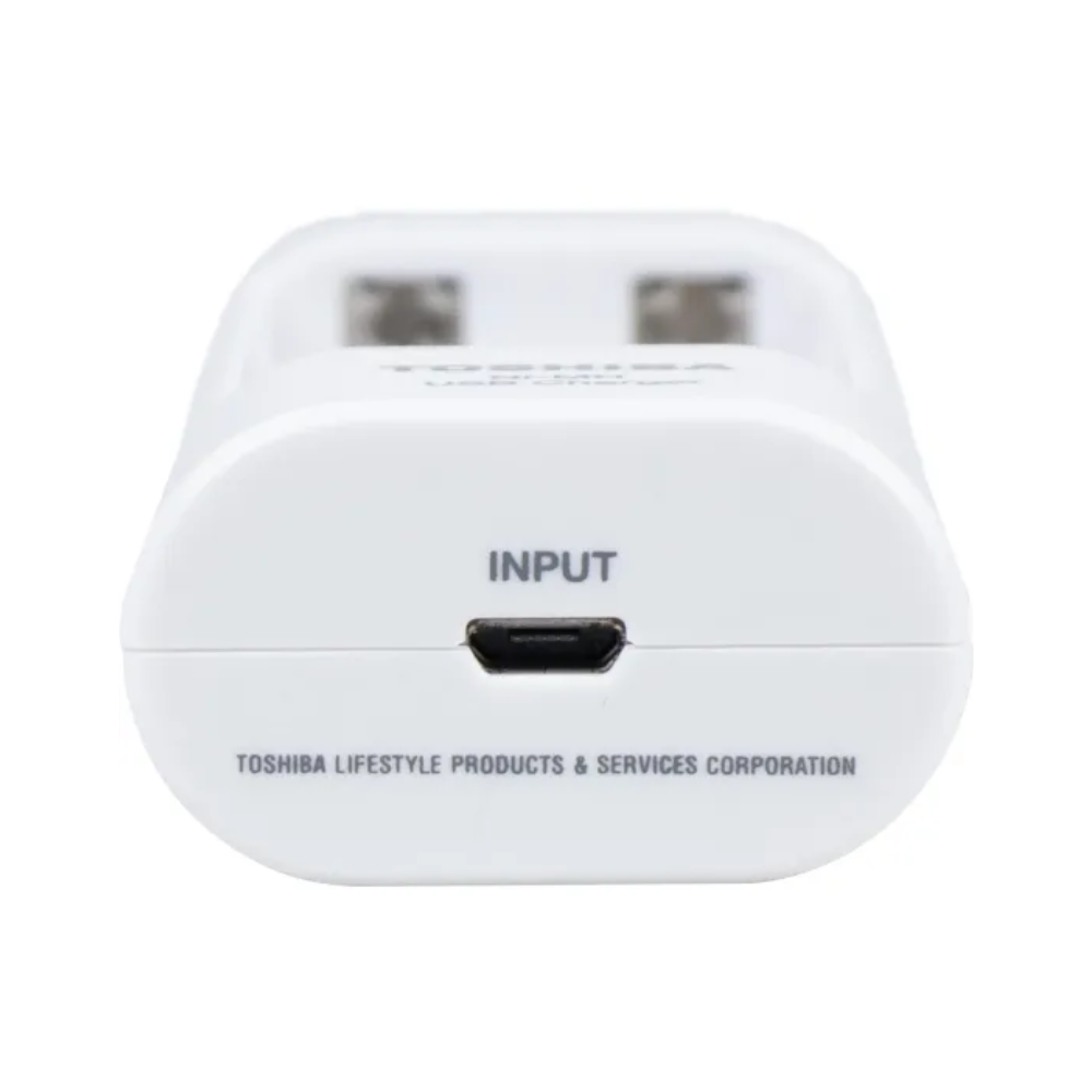 Carregador De Pilhas USB Toshiba C/ 2 Pilhas AA 2000Mah - TNHC-6GME2 CB