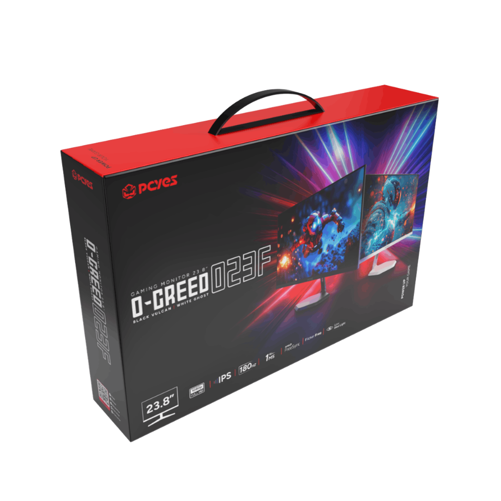 Monitor Gamer Led 23.8" Pols PCYes O-Creed O23F Full HD 180Hz 1Ms Hdmi Displayport  Preto - PMGO23F180BV