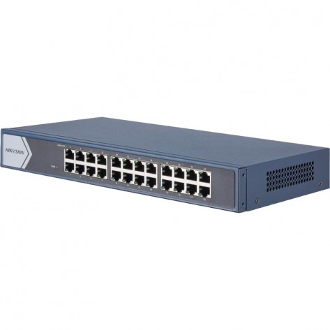 Switch 24 Portas Gigabit 10/100/1000 Mbps Hikvision Metal - DS-3E0524-E