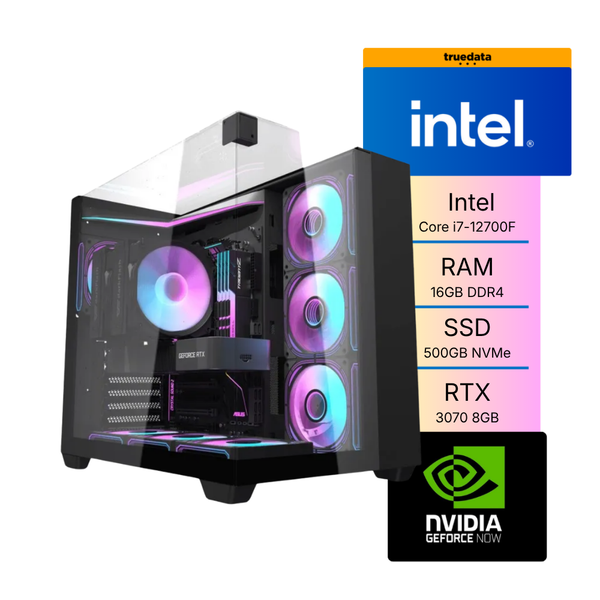 Computador Gamer Truedata Intel Core i7-12700f 2.1Ghz 16gb Ddr4 Ssd 500Gb Nvme Pl Video RTX 3070 8Gb Fonte 800w