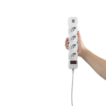 Filtro de Linha Protetor Eletronico 4 Tomadas Intelbras C/ 2 Usb Branco EPE 204 - 4824204