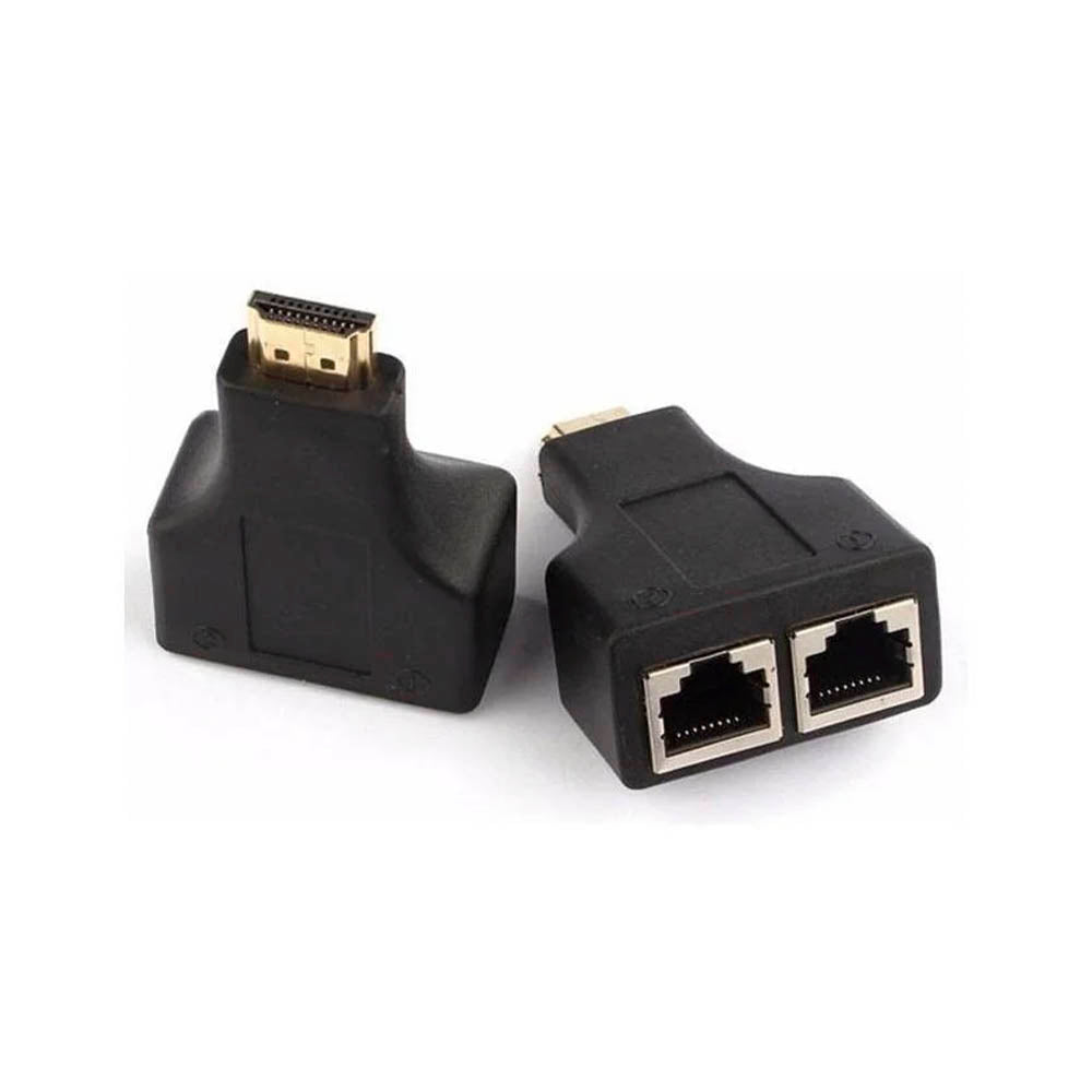 Adaptador Conversor Extensor Hdmi Tomate Via Rj45 Cat5 Cat6 30Mts Full Hd - MTV-703