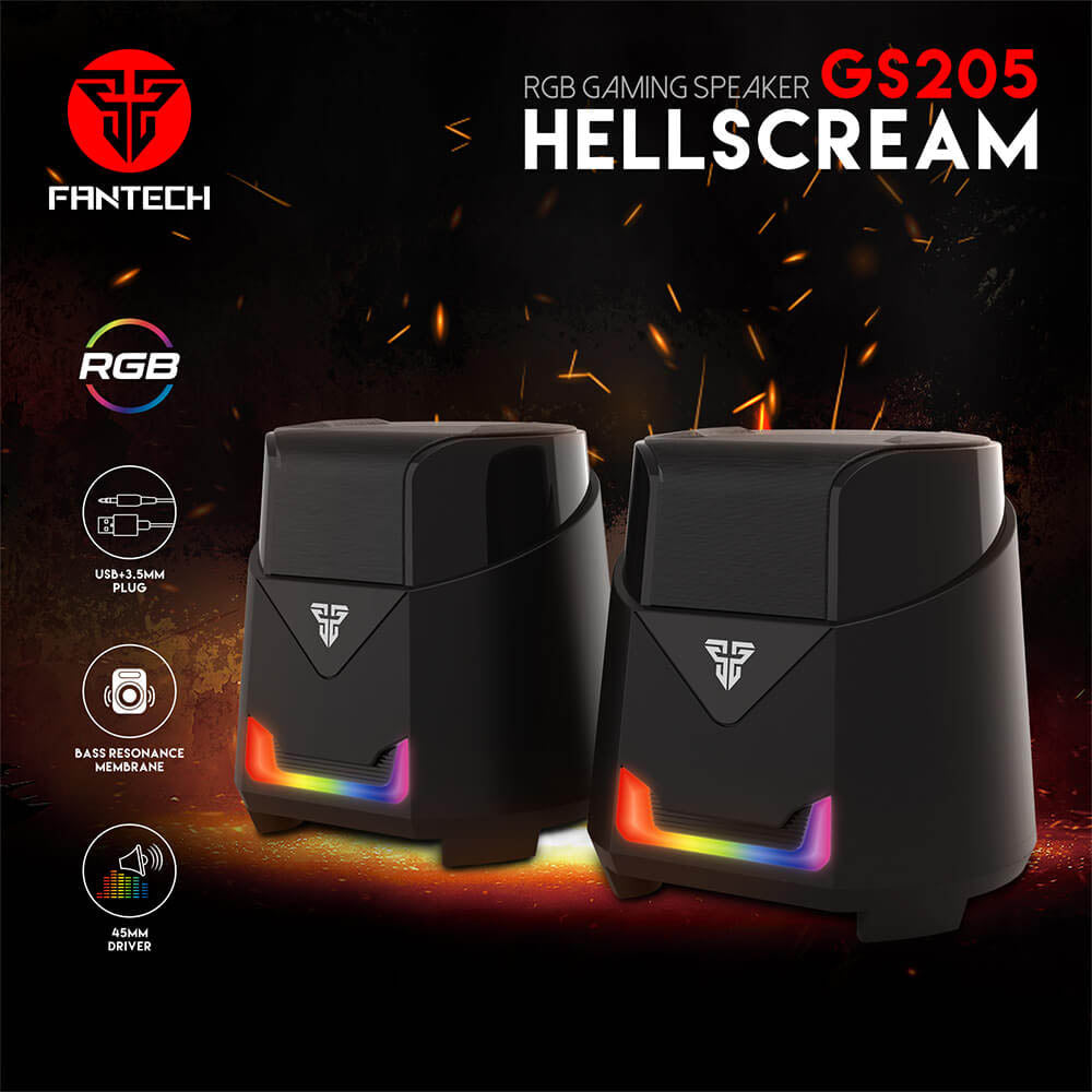 Caixa De Som Gamer Fantech Hellscream RGB Preta - GS205