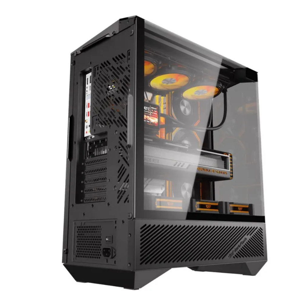 Gabinete Gamer Darkflash Mid Tower Atx DY460 Preto Com Lateral e Frente em Vidro Temperado ARGB - DY460 ARGB Black