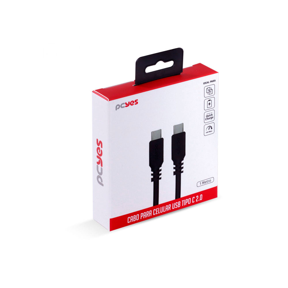 Cabo Para Celular Usb Tipo C Para Usb Tipo C 2mt PCYes - PUCP-02