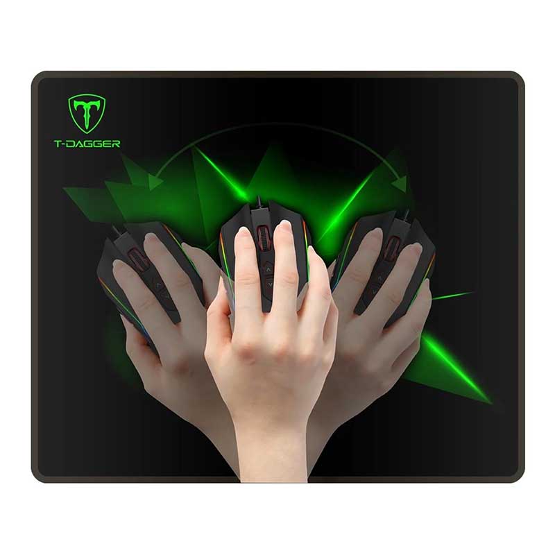 Mousepad Gamer T-Dagger Geometry M Preto/Verde 360x300mm - T-TMP201