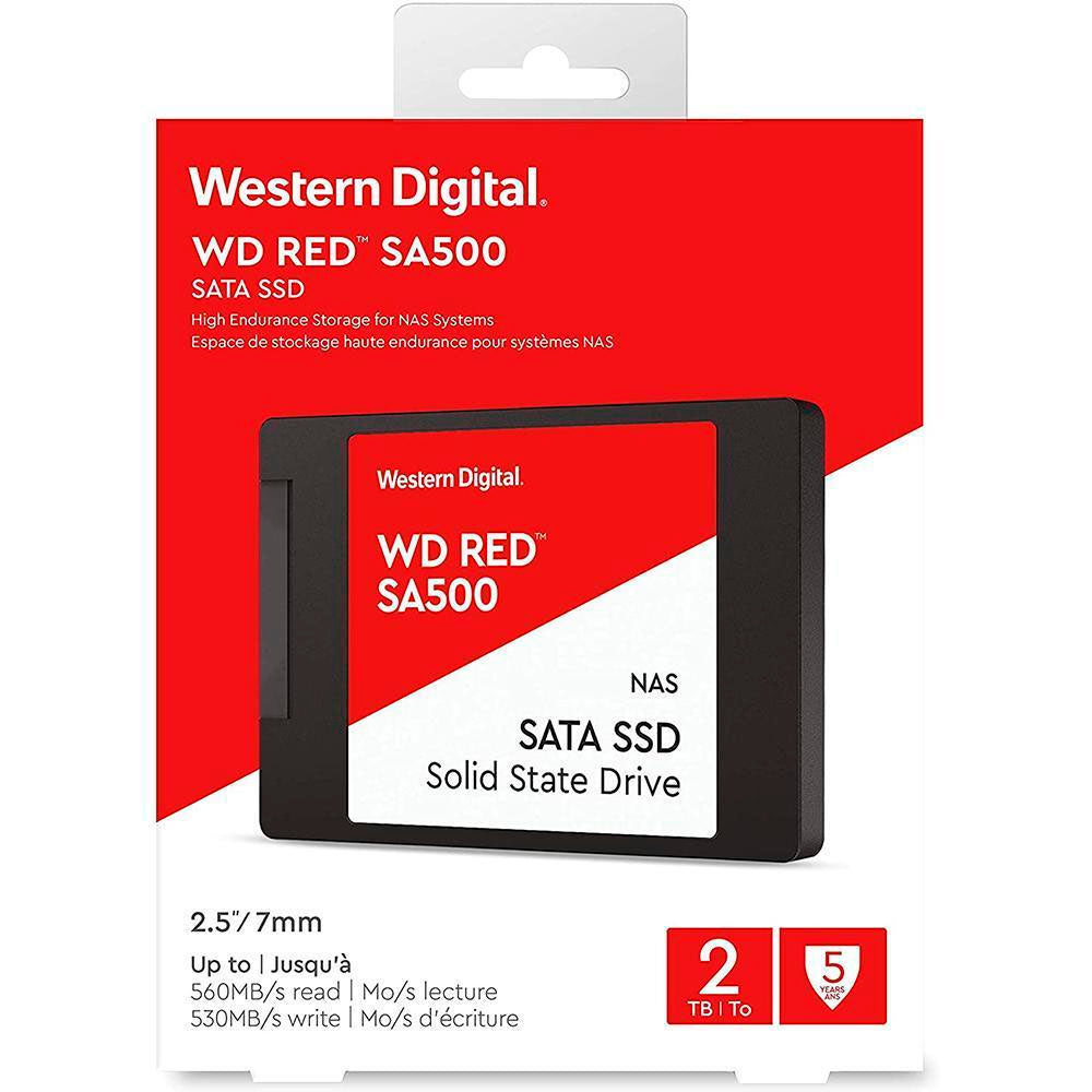SSD Para Servidor Nas 1920gb (2Tb) Western Digital WD SA500 Red 530Mb/s - WDS200T1R0A