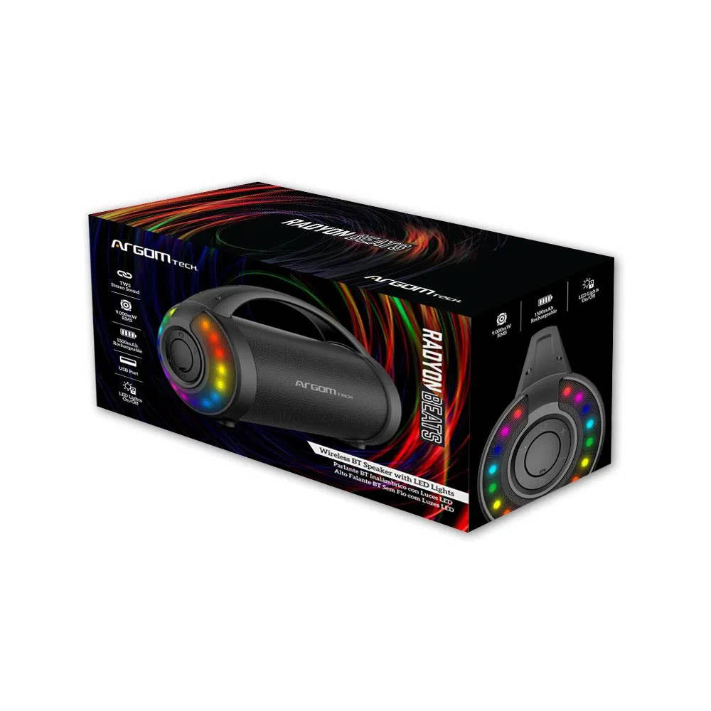 Caixa De Som Bluetooth Argom 9W Premium Radyon RGB - ARG-SP-3116