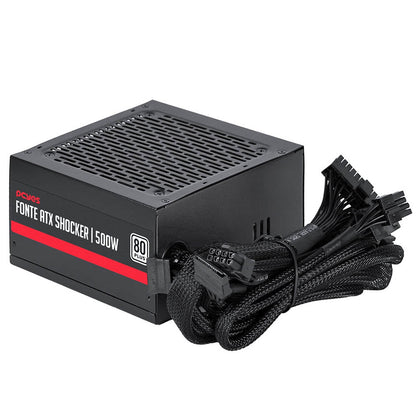 Fonte Real Atx 500w Shocker 80 Plus White PCYes Pfc Ativo - PF500SHW Truedata