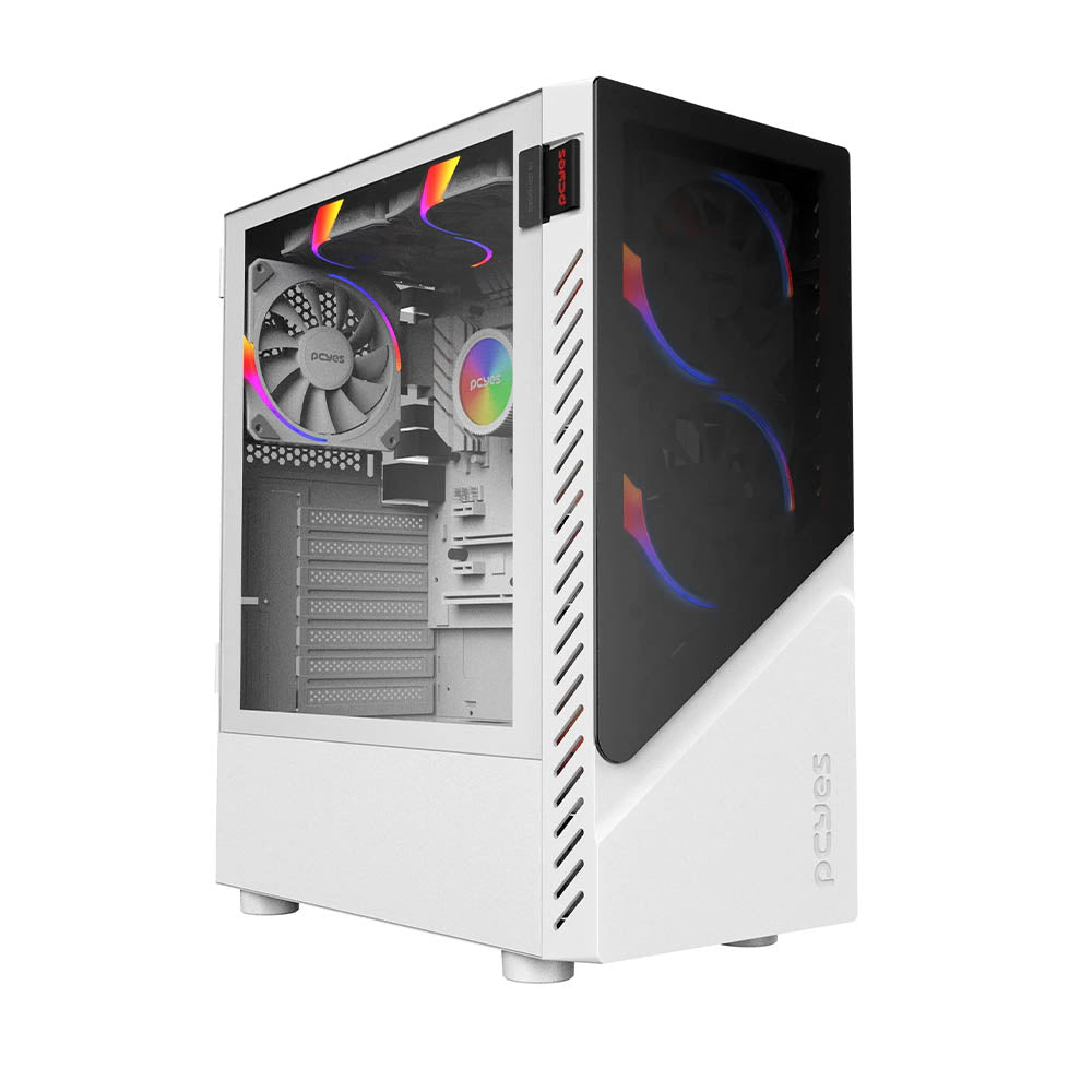 Gabinete Gamer PCYes Mid Tower Set White Ghost Branco Com Lateral em Vidro Temperado - GSWGPBR