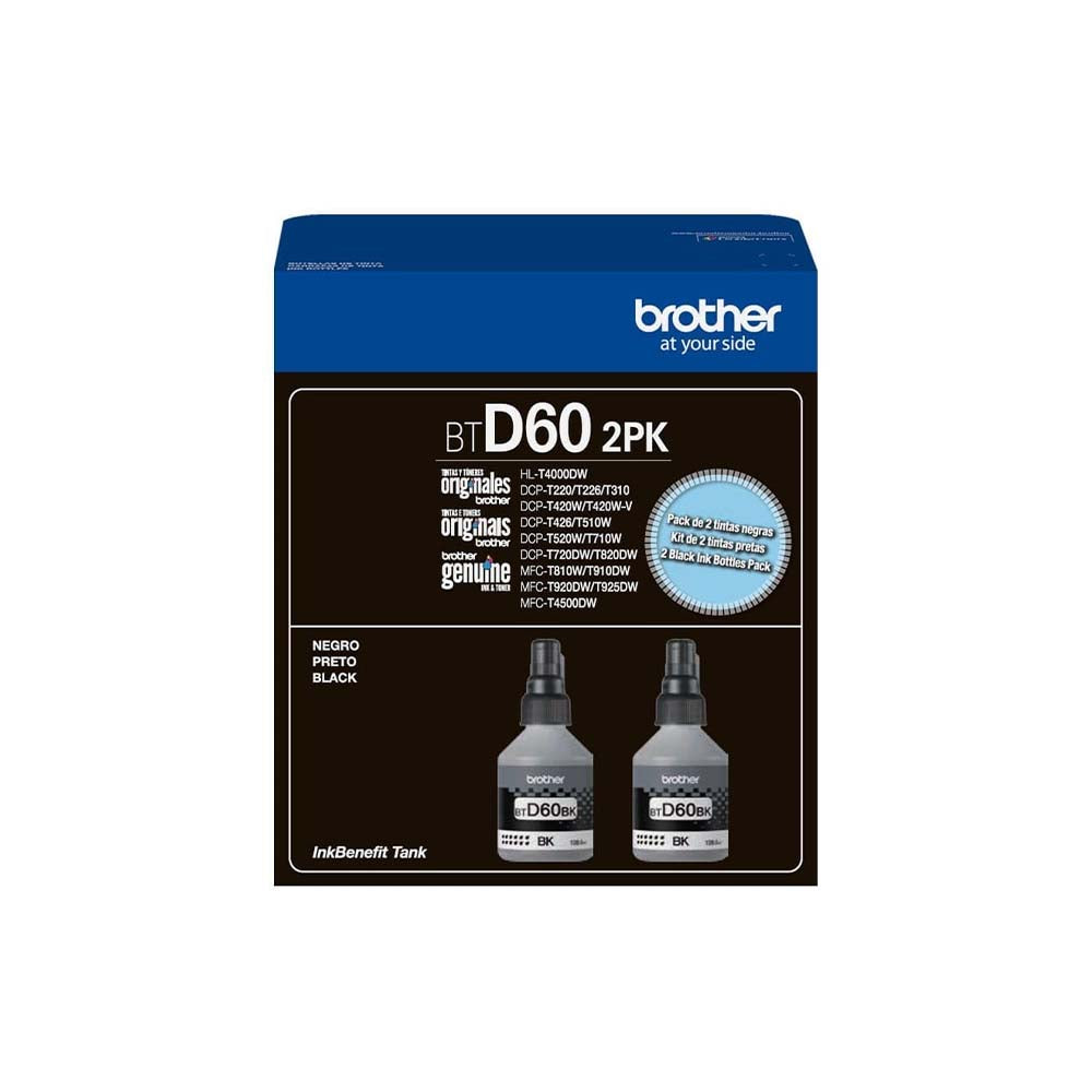 Kit C/ 2 Refil De Tinta Brother Preto - BTD602PK